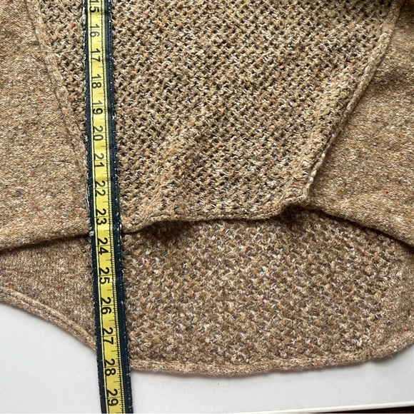 Kensie Pieces Crochet Boucle Chunky Knit Sweater Carmel Brown Women Sz Small - Picture 8 of 9